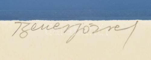 Benes József (1938-2017): Pántokba szorítva, 1982. Szitanyomat, papír, jelzett, művészpéldány E.A. I...