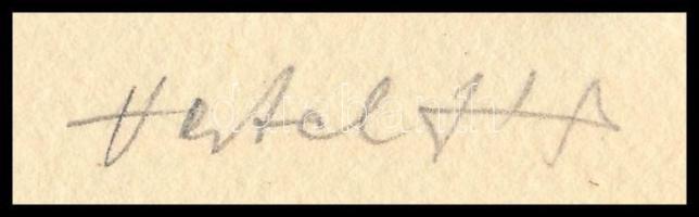 Vertel József (1922-1993): BÚÉK. Rézkarc, papír, jelzett , 7x9 cm