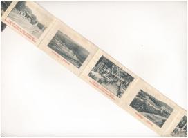 1907 Budapest II. Hűvösvölgy, villamos végállomás. Leporellolap 10 kis képpel (Zugligeti villamos va...