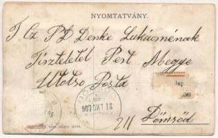 1907 Budapest II. Hűvösvölgy, villamos végállomás. Leporellolap 10 kis képpel (Zugligeti villamos va...