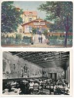 Magyar csárdák külföldön - 4 db régi hungarika képeslap / Hungarian restaurant abroad - 4 pre-1945 Hungarica postcards