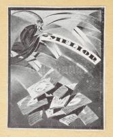 Melior csokoládé reklámterv, Galambos Margit rajza, nyomat, papír, Magyar Grafika melléklete, 10x8 c...