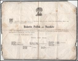 1877-1905 Halotti értesítők 3 db (Pollák Vilma (1905), Babette Pollák geb. Naschitz (Temesvár, 1877)...