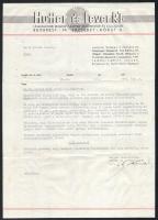 1937 Hutter és Lever R.T. fejléces üzleti levél skontó tárgyában, aláírt