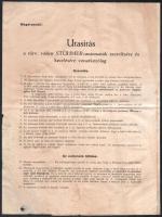 cca 1935 Utasítás a törv. védett Stühmer csokoládé automaták szerelésére és kezelésére vonatkozólag. Megőrzendő! m: 46x30cm, hajtott, vízfoltos, sarokhiány.