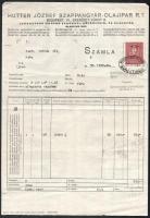 1930 Hutter József Szappangyár-Olajipar R.T. fejléces számla, hátoldalán gyártmányainak teljes jegyzékével