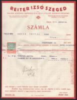 1926 Reiter Izsó, Valódi Szegedi Paprika Kivitele a Világ Minden Részére fejléces számla 100K illetékbélyeggel