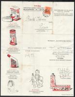1937 Titán Vegyipari Művek R.T., Budapest 2f Arany bélyeges Üzleti levél / Reklámlap (Dr. Noseda borotva szappan, hintőpor, szájvíz, fogkrém), m: 22x29 cm