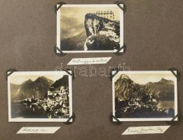 1927-1930 Családi fotóalbum kirándulás fotókkal, nagyrészt osztrák, és magyar helyszínekkel. Az oszt...
