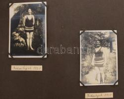 1927-1930 Családi fotóalbum közte nyaralós, pihenős képekkel, Rákosliget, Vác, Visegrád, Székesfehér...