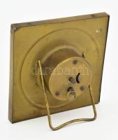 Dura Timisoara rézházas asztali óra. Kopással, működik, 12,5x12,5 cm