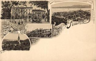Fiume with Hotel Deák litho