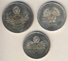 1956. 10Ft + 20Ft + 25Ft Ag "10 éves a Forint" sor T:2/2- ph