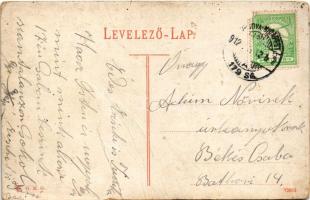 1912 Orsova, Kazán részlet, gőzhajó / Danube river, steamship + "ORSOVA-BUDAPEST 179. SZ."...