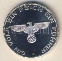 DN "Adolf Hitler" modern ezüstözött fém érem, fantáziakiadás T:PP