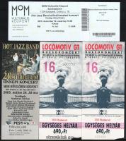 Vegyes belépőjegyek, össz. 12 db, közte LGT fesztivál (2002) és búcsúkoncert (1992), Demjén 65, Rapü...