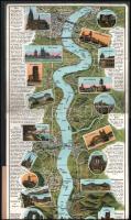 Der Rhein. Führer-Panorama von Mainz bis Köln. Mainz,én.,K. Sudar,(Köln, Heiss&C.), 170x24 cm. K...