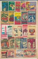 52 db gyufacímke, nagyrészt egzotikus országokból