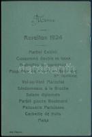 1924 A Grand Hotel Boulevard bukaresti (Bucharest) éttermének nyitható díszes menükártyája 14x9,5 cm