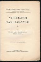Nyelvjárási tanulmányok. II. Erdélyi Lajos, Horger Antal, Szemkő Aladár. Nyelvészeti Füzetek 13. Bp....