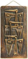 Tóthfalusi László (1916-2002): Madarak. Bronz relief, jelzett, kopással, 22x11 cm