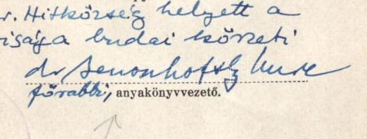 1954 Kivonat a Budai Izraelita hitközség születési jegyzékéből főrabbi aláírásával
