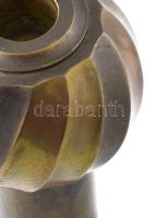 Gyertyatartó. Csavarbordás díszítéssel, ezüstözött bronzlemez, kopással, m: 24,5 cm