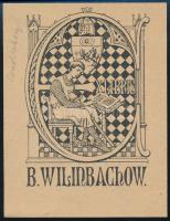 1930 Tzuhanov (Leningrád): Ex libris B. Wilinbachow. Klisé, papír, jelzett, 8,5x6,5 cm