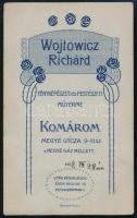 1912 Szép fiatal hölgy portréja, Wojtowicz Richárd komáromi műterméből, 10x6 cm
