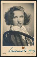 cca 1930 Muráti Lili (1912-2003) színésznő autográf aláírása őt ábrázoló fotólapon