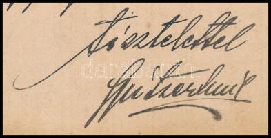 1901 Spitzer Emil Kaposvár porcelán gyár reklám levelezőlap a tulajdonos autográf soraival Hüttl Tiv...