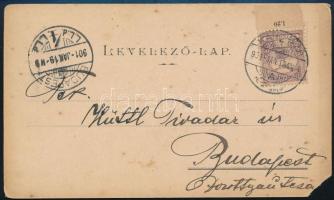 1901 Spitzer Emil Kaposvár porcelán gyár reklám levelezőlap a tulajdonos autográf soraival Hüttl Tiv...