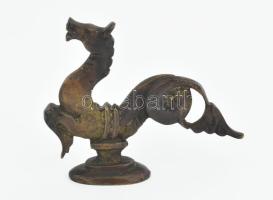 Ló figurális pecsétnyomó, bronz, m: 7 cm