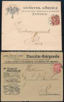cca 1900 Szeged Lengyel Lőrinc műasztalos és Leopold Reitzer Stuccatur reklámos boríték