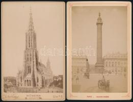 cca 1890 Párizs. Ulm 4 db keményhátú fotó 11x21 cm