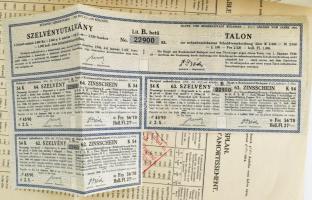 1914. "Budapest Székesfőváros" 4 1/2%-os Kötelezvény bemutatóra 2400K-ról két nyelven, szá...