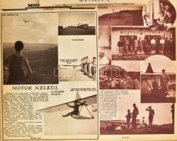 cca 1912-60 Hefty Frigyes (1894-1965) I. világháborús katonai repülő pilóta sajtó albuma, saját kezű...