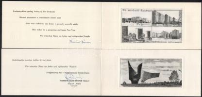 6 db kis méretű rézkarc, részben jelzettek