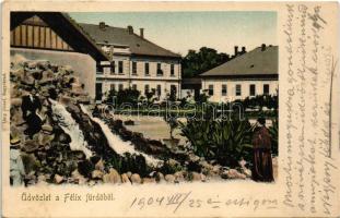 1904 Félixfürdő, Baile Felix; vízesés. Láng József kiadása / waterfall + POSTAI ÜGYN.