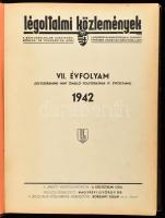 1942 Légoltalmi Közlemények, VII. évf. (mint önálló folyóirat IV. évf.), szerk.: Borsányi Julián, komplett évf., aranyozott gerincű félvászon kötésben, sérült gerinccel, megerősített kötéssel, máskülönben jó állapotban