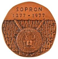 Renner Kálmán (1927-1994) 1977. "Sopron 1277-1977" egyoldalas bronz plakett (92mm) T:UNC,A...
