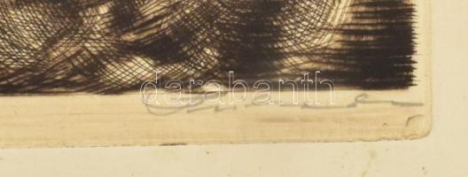 Prihoda István (1891-1956): Az országos testnevelési tanács oklevél. Rézkarc, papír, jelzett, kissé ...