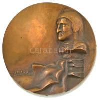 Várhelyi György (1942-) 1979. Janus Pannonius (?) egyoldalas bronz emlékplakett (105mm) T:AU a hátoldalán ráragasztott papírcetli