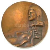 Várhelyi György (1942-) 1979. &quot;Janus Pannonius (?)&quot; egyoldalas bronz emlékplakett (105mm) T:AU a hátoldalán ráragasztott papírcetli