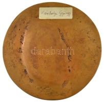 Várhelyi György (1942-) 1979. "Janus Pannonius (?)" egyoldalas bronz emlékplakett (105mm) ...