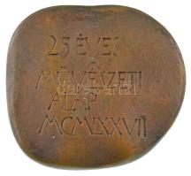 Asszonyi Tamás (1942-) 1977. "25 éves a Művészeti Alap MCMLXXVII" kétoldalas bronz plakett...