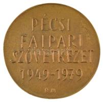 Borsos Miklós (1906-1990) 1979. "Pécsi Faipari Szövetkezet 1949-1979" kétoldalas, öntött b...