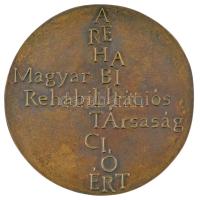 DN A rehabilitációért - Magyar Rehabilitációs Társaság kétoldalas bronz emlékplakett (117mm) T:UNC kis patina