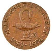 1974. "Medimpex - Budapest 1949-1974 / Panacea" kétoldalas bronz emlékplakett (96mm) T:AU ...