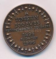 Fritz Mihály (1947-) 1996. "100 év a fényért / A Tungsram 100 éves fennállásának emlékére 1896-1996" bronz emlékérem (42,5mm) T:AU,XF